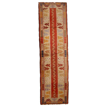 Handmade Vintage Turkish Melas Runner, 2.5'x9', 76cmx267cm 1950s