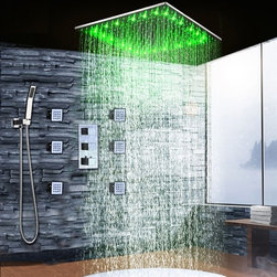 Royal Multi Color Water Powered Led Shower with Adjustable Body Jets and Mixer - Showerheads And Body Sprays