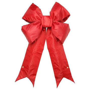 24"x30" Red 4-Loop Structural Commercial Christmas Bow Decoration