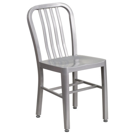 Silver Metal Indoor Outdoor Chair