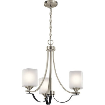 Traditional Three Light Chandelier in Brushed Nickel Finish - Chandelier