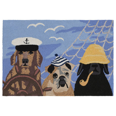 Frontporch Arrf Ye Mateys Indoor/Outdoor Rug Ocean 2'6x4'