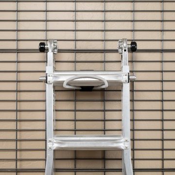 Step Ladder Storage on Custom Grid Wall