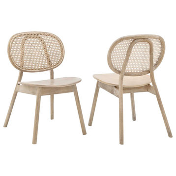 Malina Wood Dining Side Chair Set of 2, Gray