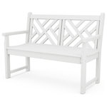 Polywood - Polywood Chippendale 48" Bench, White - Whether it's on the deck or in a special corner of the garden, the POLYWOOD Chippendale 48" Bench will add a touch of elegance and style to your outdoor living space. This durable bench is built to last through the years with very little maintenance. It's constructed of solid POLYWOOD lumber in a variety of attractive, fade-resistant colors to give it the appearance of painted wood without the upkeep wood requires. Made in the USA and backed by a 20-year warranty, this eco-friendly bench won't splinter, crack, chip, peel or rot and it never needs to be painted, stained or waterproofed. It's also designed to withstand nature's elements and to resist stains, corrosive substances, salt spray and other environmental stresses.