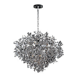 Maxim - Maxim Comet 35" Wide Chrome and Crystal Chandelier - Chandeliers