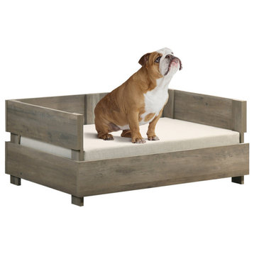 Daxton Rustic Grey 36"W Modern Comfy Pet Bed With Cushion