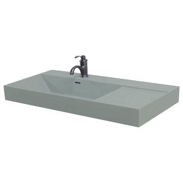 39" Composite Granite Sink Top, Dark Gray