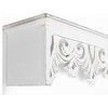 American Art Decor Hand-Carved Wooden Floating Wall Shelf, White 30"