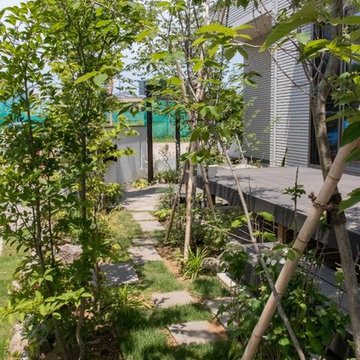 緑に囲まれて過ごす、家と庭空間