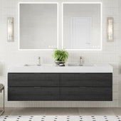 BTO17 72 Wall Mounted Modern Bathroom Vanity - Double Sink