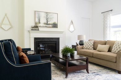 Inspiration for a transitional living room remodel in Boston