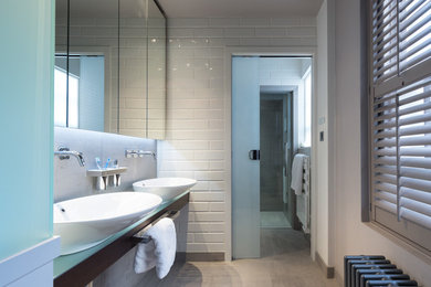 Design ideas for a contemporary bathroom in London.