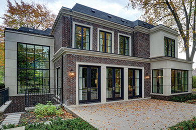 Example of a transitional exterior home design in New York