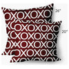 Hugs and Kisses Valentines Decorative Throw Pillow, Maroon, 20"x20"