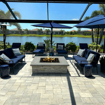 Paver Patio with Gas Fire Pit | Lakewood Ranch, FL