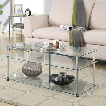 Designs2Go Classic Glass 3 Tier Coffee Table