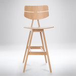 TevaHome - Venus Bar Stool - Featuring natural oak wood design, Venus Bar Stool is an environmentally friendly product which is performed in a modern style. Elegant shape of seat and backrest are not only beautiful but also comfortable. Natural finish of the Venus Bar Stool by TevaHome displays unique grain of the wood. Contemporary piece of furniture is suitable for modern, Mid-century, as well as traditionally styled dining rooms.
