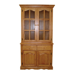 Sunset Trading - Eco-Friendly Buffet With Lighted Hutch, Oak Finish - China Cabinets And Hutches