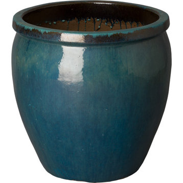 Round Lipped Planter - Teal, Small
