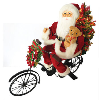 19" Red Santa on Bike LED