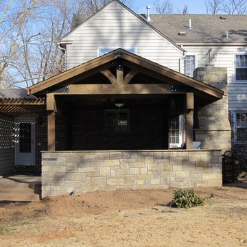 Charcoal Grill Kitchen with Fireplace