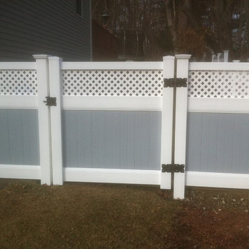 Vinyl Board and Lattice top fence