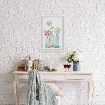 "Lazy Bottled Blooms" Framed Painting Print