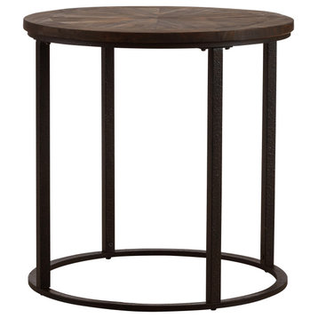 Nalissa Round Industrial End Table