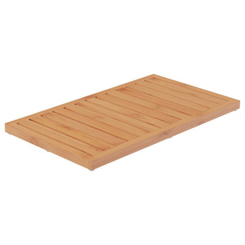 Lavish Home Bamboo Floor And Shower Mat, Slat Design