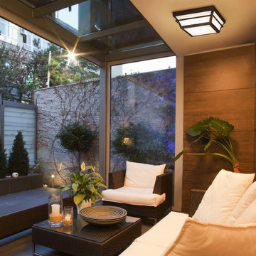 Fusion™ Summit Outdoor Flush-Mount - Opal - Dark Bronze - LED