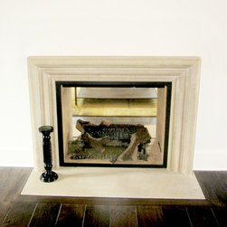 Limestone Fireplace - Indoor Fireplaces