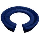 Meridian Furniture - Infinity Channel Tufted Velvet Modular Chair, Navy, 12 Piece - Create a seating group that works for every possible situation with this Infinity 12-piece sectional and other pieces in the Infinity collection. Upholstered in soft navy velvet material that feels great against the skin and offers long-wearing beauty, this piece fits with other Infinity items for an infinite number of combinations that get your seating requirements just right but that look just as nice when used on their own.