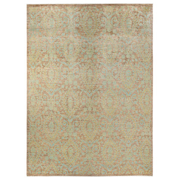 Eclectic, One-of-a-Kind Hand-Knotted Area Rug Ivory, 9'10"x14'1"