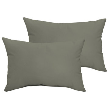 Sunbrella Canvas Charcoal Outdoor Pillow Set, 12x18