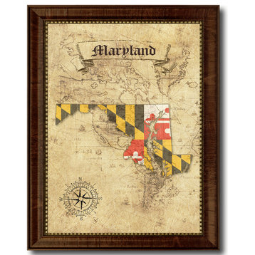Maryland State Vintage Map, 15"x19"