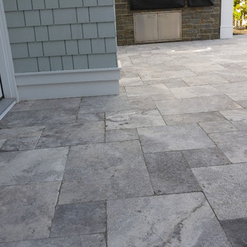 Silver Travertine Tumbled Pavers