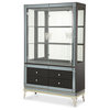Hollywood Swank Curio With Drawer Base in Caviar