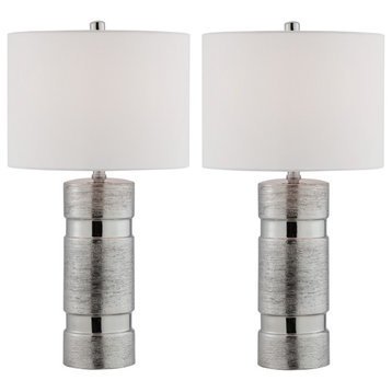 Lite Source LS-23634/2PK Lucano 2 Light 25" Tall Buffet Lamp Sets - Silver
