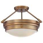 Savoy House - Savoy House 6-3352-2-322 Lucerne - 10.75" Two Light Semi-Flush Mount - Savoy House Lucerne is a collection of ceiling fluLucerne 10.75" Two L Warm Brass White Gla *UL Approved: YES Energy Star Qualified: n/a ADA Certified: n/a  *Number of Lights: Lamp: 2-*Wattage:60w Incandescent bulb(s) *Bulb Included:No *Bulb Type:Incandescent *Finish Type:Warm Brass