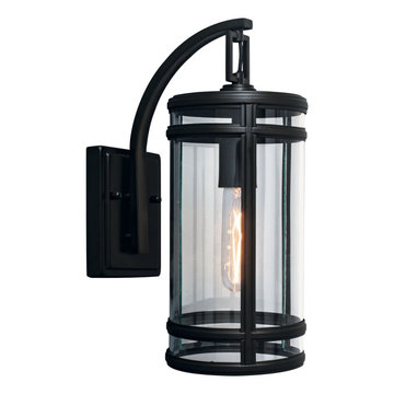 Norwell 1190-ADB-CL New Yorker Small Wall Light. Clear Glass. Acid Dipped Black