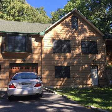 Centerport Siding - Somerset Wheat Hand-Split Shakes with Windows and Roof