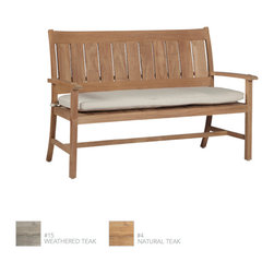 Club Teak Midcentury Teak Wood Outdoor Bench by Summer Classics - Outdoor Benches