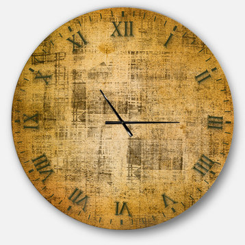 Antique Face On Parchment Oversized Rustic Metal Clock, 36X36