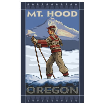 Paul A. Lanquist Mount Hood Oregon Cross Country Skier Art Print, 24"x36"