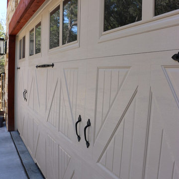 Carriage house overhead garage doors