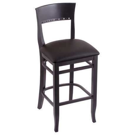 Holland Bar Stool, 3160 30 Stool, Black Finish, Allante Espresso Seat