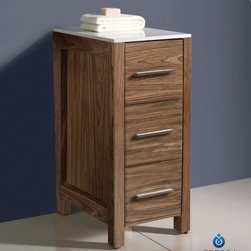 Fresca Torino 12" Walnut Bathroom Linen Side Cabinet FST6212WB - Bathroom Cabinets