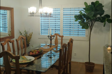 Example of a transitional dining room design in Los Angeles