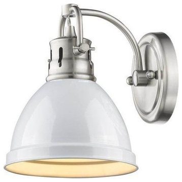 Golden Duncan 1-Light Bath Vanity Light 3602-BA1 PW-WH, Pewter